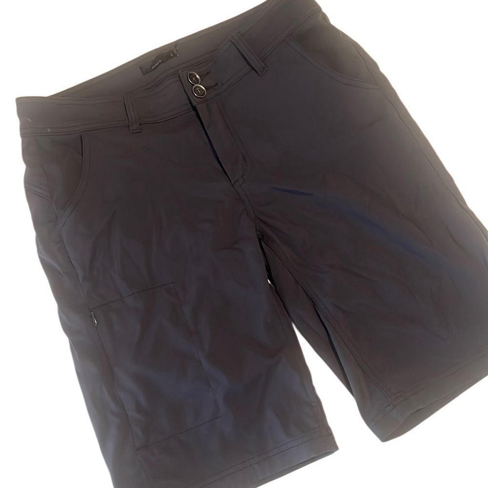 Prana Grey Nylon Solid Cargo Drawstring Button Sh… - image 1